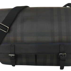 Burberry Fairbank Smoked Check PVC Leather Msg Bag